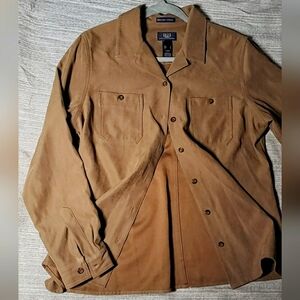 Liz Claiborne's casual brown button down.
